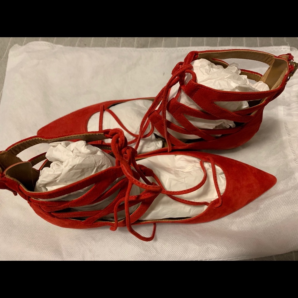 ❤️NEW AQUAZZURA BELGRAVIA LACE UP FLATS ❤️